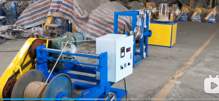 散裝鋼絲主動放線復繞計米機組FR500型試機